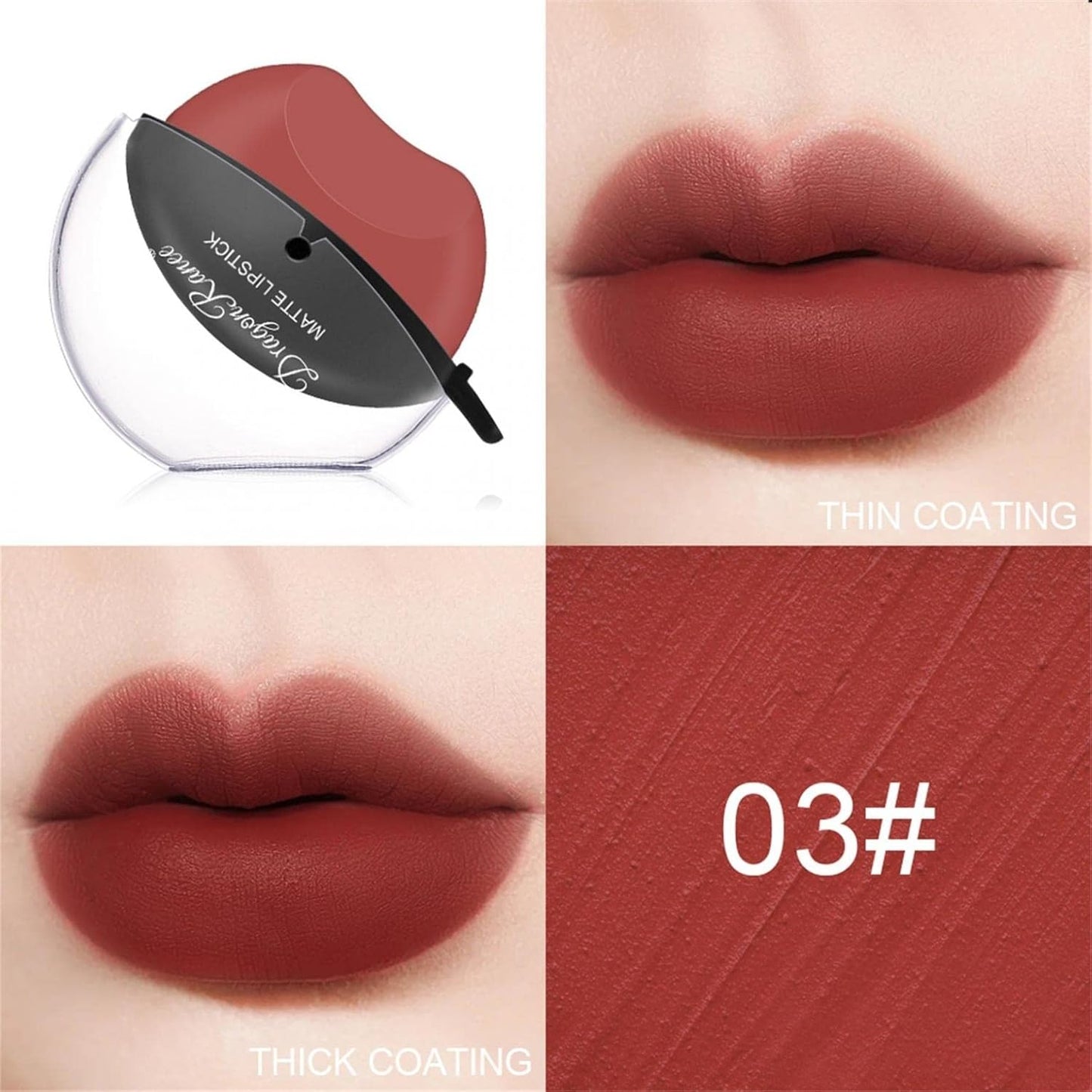 Matte Velvet Lip Shape Lip Gloss Long Lasting High-Pigment Non-Stick Cup Lazy People Lipstick Lip Makeup Gift