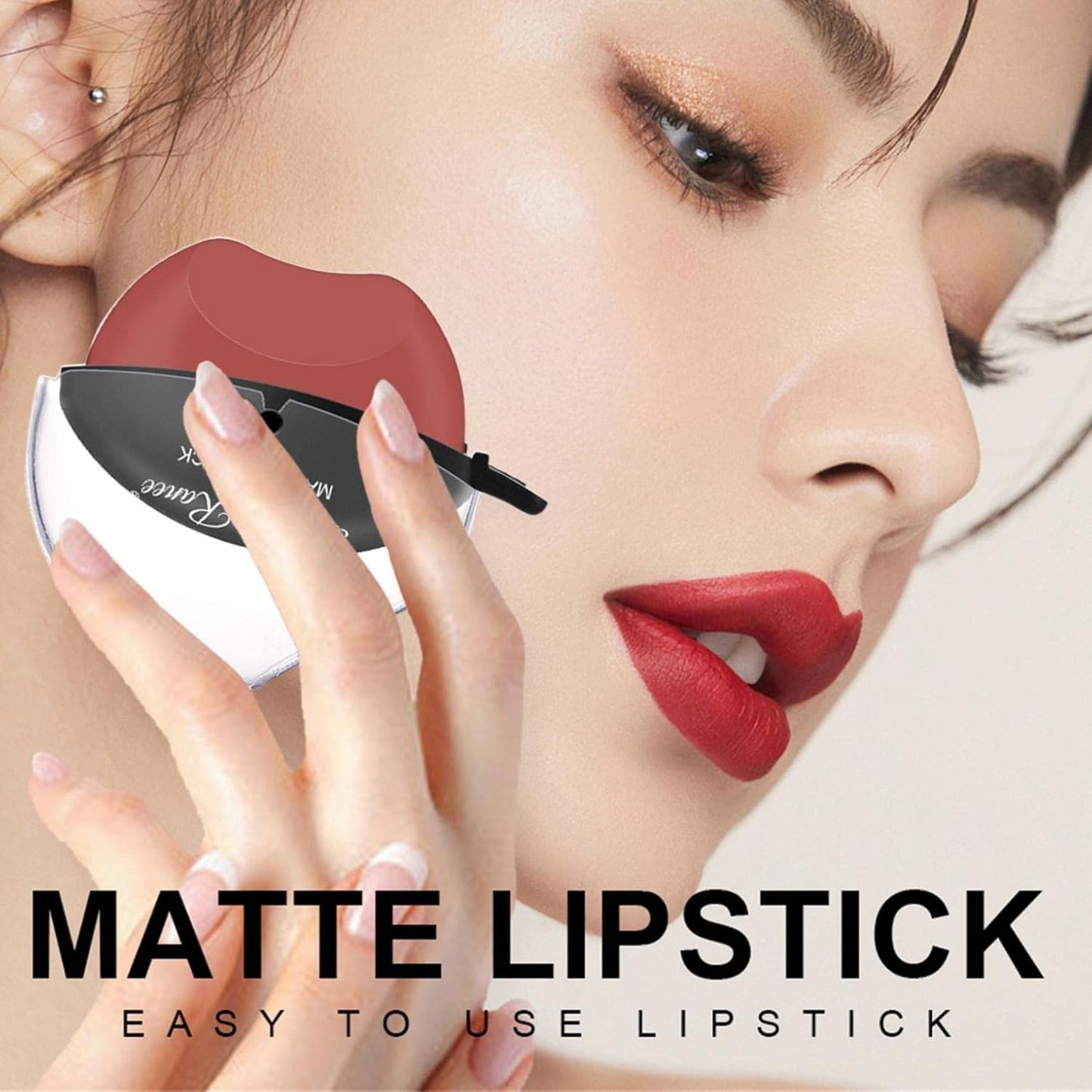 Matte Velvet Lip Shape Lip Gloss Long Lasting High-Pigment Non-Stick Cup Lazy People Lipstick Lip Makeup Gift